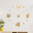 thumbnail image 3 of Moderno DIY 3D Reloj de pared Pegatinas Sin marco Taza de café silenciosa Reloj de pared Decorativo Redondo Sin tictac para oficina Dormitorio Cocina Dorado Gloria Reloj de pared de bricolaje, 3 of 6