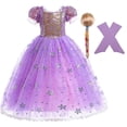 thumbnail image 1 of Princess Rapunzel Dress For Girls Elegant Purple Gowns Fancy Carnival Costume Kid Prom Evening Dresses Halloween Roleplay Frocks zhangyuxiang LED, 1 of 2