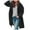 Black, variant on Women's Woolen Coat Winter Cozy Lightweight Wool Mid-Length Hooded Jacket Casual Solid Button Loose Outwear with Pocket Blue S
