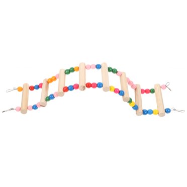WEUVEB Budgie Step Ladder Colorful Design Multi Wood for Parrot Motor Skills 1Pack