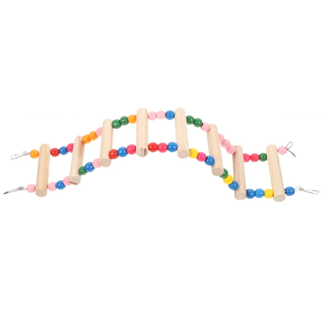 WEUVEB Budgie Step Ladder Colorful Design Multi Wood for Parrot Motor Skills 1Pack