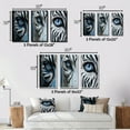 thumbnail image 4 of Designart "Striking Patterns on a Zebra II" Animals Framed Wall Art Set Of 3 - White Zebra Frame Canvas Set For Living Room Decor, 4 of 7