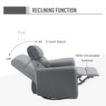 thumbnail image 3 of HOMCOM Manual Recliner Swivel Rocker Chair Theater Chair Single Sofa with Linen Fabric for Living Room Bedroom, Grey, 3 of 9