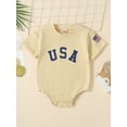 thumbnail image 3 of xiaxaixu Bébé 4 Juillet Romper, Manches Courtes Col Rond Lettre Imprimé Bodywear Nouveau-Né, 3 of 9