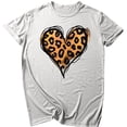 thumbnail image 2 of Summer Homenesgenics Womens Tops under $5 Womens Short Sleeve Heart Printed T Shirt Casual Basic Blouse Gray M, 2 of 5
