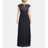 Betsy Adam Women's Lace Cutout Top Gown Blue Size 6