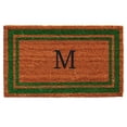 thumbnail image 1 of Calloway Mills 153011830M 18 x 30 in. Green Border Monogram Rectangular Doormat, Natural - Letter M, 1 of 1