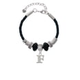 thumbnail image 2 of Delight Jewelry Silvertone Large Initial - F - Mom Celtic Knot Leather Bead Bracelet, 7"+2" Extender, 2 of 4