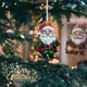 thumbnail image 5 of Fiudx Ofertas relámpago 24 piezas de adornos colgantes de madera enanos navideños Decoración del árbol de Navidad Muñecos enanos de Papá Noel Adornos colgantes de madera, 5 of 7