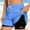 Blue, variant on Women's Plus Size 2-in-1 Running Shorts with Mesh Outer Layer and Inner Brief, Quick Dry Double Layer Athletic Shorts with Drawstring Waist for Gym Workout