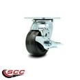 thumbnail image 2 of 4 Inch Phenolic Swivel Caster with Roller Bearing and Brake Service Caster Brand, 2 of 2