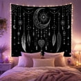 thumbnail image 2 of Crescent Moon with Beaded Charms and Stars, Dreamy Boho Style for Astrology Fans, Celestial Wall Decor Housewarming Gift, Tapestry Wall Hanging for Bedroom and Dorm, 2 of 7
