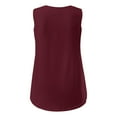 thumbnail image 4 of Tiweut Blouses pour Femmes Couleur Unie Coupe Ample Sans Manches Col en V T-Shirts d'Été pour Femmes Rouge, 4 of 5
