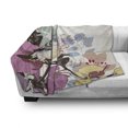 thumbnail image 3 of Orchids Soft Flannel Fleece Throw Blanket, Hand Drawing Style Illustration with a Bird Perched on Exotic Flowering Plants, Cozy Plush for Indoor and Outdoor Use, 70" x 90", Multicolor, by Ambesonne, 3 of 6