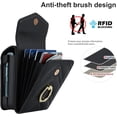 thumbnail image 3 of MYKOMI Phone Case for Motorola Razr 40 Ultra/Moto Razr Plus 2023 Wallet Cover with RFID Blocking Ring Crossbody Wrist Strap Stand Credit Card Holder Purse Cell Razr+ + 5G XT2321-3 Women Girls Black, 3 of 7