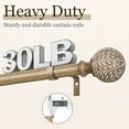 thumbnail image 5 of Yokila Farmhouse Brown Curtain Rods for Windows 36 to 88 Inches Adjustable Length Heavy Duty 1" Diameter Single Window Curtain Rod with Decorative Finials for Outdoor Bedroom Kitchen Living Room, 5 of 12