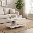 thumbnail image 7 of ZENY Rectangle Wood Coffee Table Metal Frame MDF Home Tea Table Desk Rustic White, 7 of 7