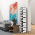 thumbnail image 6 of 10 Tier Vertical Shoe Rack - White Narrow Shoe Rack for Closet & Entryway, Space Saving Tall Shoe Organizer for Small Spaces, Sturdy Skinny Shoe Tower Stand for Boots & Heels, 6 of 7