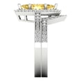 thumbnail image 3 of Clara Pucci 14K White Gold 2.4875 Natural Citrine Engraveable Engagement Ring + Wedding Band Set, 3 of 7