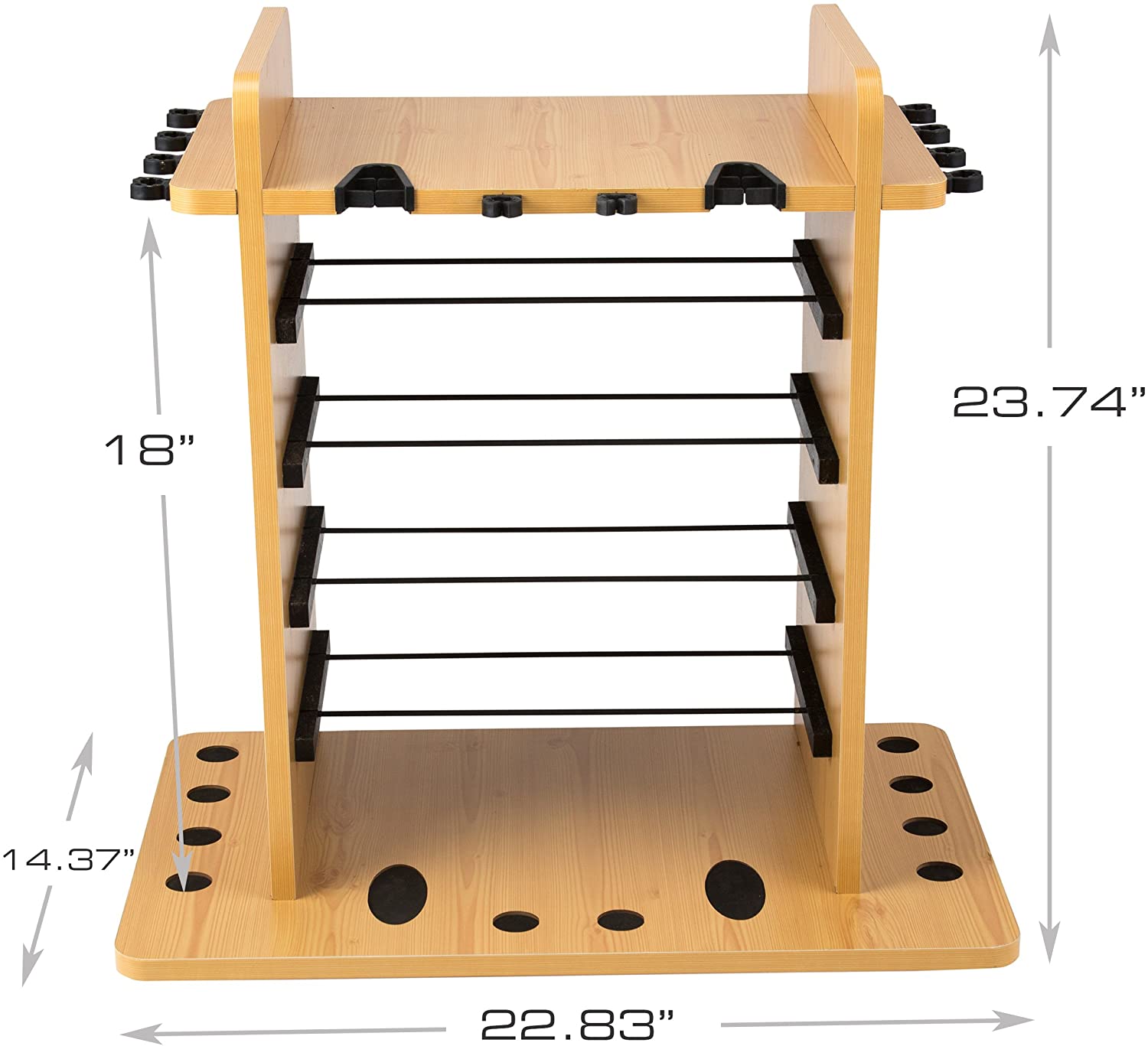 Rush Creek Creations 14 Fishing Rod Rack with 4 Utility Box Storage Capacity & Dual Rod Clips - Features a Sleek Design & Wire Racking System - image 3 of 8