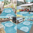 thumbnail image 4 of Alfombra reversible para exteriores Ilead, 152 x 244 cm, impermeable, color verde azulado, 4 of 9