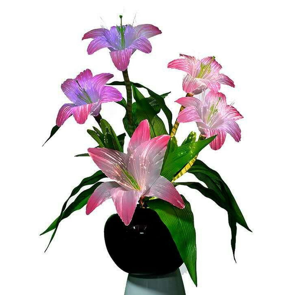 Lightahead LED Fiber Optic Flowers Lamp Centerpieces with Vase for