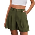 thumbnail image 2 of Delayuji Women Wide Leg Shorts Button Waist Tailored Shorts With Pockets Summer Business Casual Outfits for Women Vacation Short Daily Wear, 2 of 6