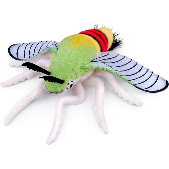 PuffPurrs Lifelike Pellucid Hawk Moth Toy, Realistic Transparent Wings Teddy Stuffed Animal, Cute Cephonodes Hylas Unique Pillow Toy Gift, 25CM/9.8 In