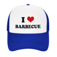 thumbnail image 2 of I Heart Barbecue Love Food Funny Trucker Hat Mesh Cap Unisex Blue, 2 of 5