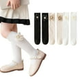 thumbnail image 5 of Godderr 3 Pairs Kids Girls Flower Socks Knee High Socks for Toddler Cotton Socks for 3-12Y, 5 of 5