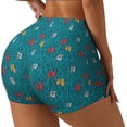 thumbnail image 1 of Balery Funny Cat Blue Pantalones cortos de entrenamiento estampados para mujer, sin costuras, ajustados, para gimnasio, yoga, correr, deportes, ejercicio activo, fitness.-XX-Large, 1 of 8