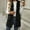 Black, variant on Womens Checkered Fleece Vest Long Open Front Sleeveless Fuzzy Cardigan Lightweight Cozy Lapel Warm Coat Black M