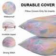 thumbnail image 6 of Outdoor Waterproof Pillow Covers Pack of 2, Summer Romantic Blue Pink Starfish Plant Decorative Throw Pillowcases Cushion Covers for Garden Patio Tent Sofa Couch, 20x20 inch, 6 of 8