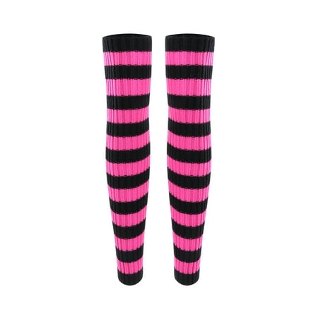 

LisenraIn Women Striped Leg Warmers Knee High Socks Knit Ribbed Leg Warmers
