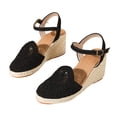 thumbnail image 5 of YLYL Espadrille Sandals for Women Arch Support Closed Toe Platform Wedge Heel Ankle Strap Summer Dress Shoes, 5 of 6
