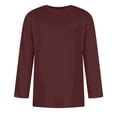 thumbnail image 3 of Trgacdwlo 3/4 Sleeve Shirts for Men Crew Neck Mens Shirts Casual Summer Fall Big and Tall Solid Solor Cotton Shirts Men Wine S, 3 of 7