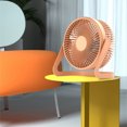 thumbnail image 3 of Rotating USB Desk Fan Portable Nightstand Tabletop Cooling Device Quiet Operation Work Office Dorm RV Truck Personal Supplies Orange, 3 of 9