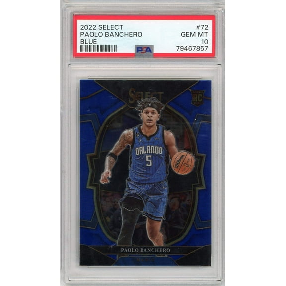 Graded 2022 Panini Select Paolo Banchero #72 Blue Rookie RC Basketball Card PSA 10 Gem Mint