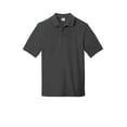 thumbnail image 3 of Port & Co Men's Ring Spun Pique Polo, Charcoal, Large, 3 of 4