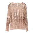 thumbnail image 2 of PrettyGuide Women's Sequin Blouse See Through Party Tops Beaded Sparkly Shirts Rose Gold, Medium, 2 of 6