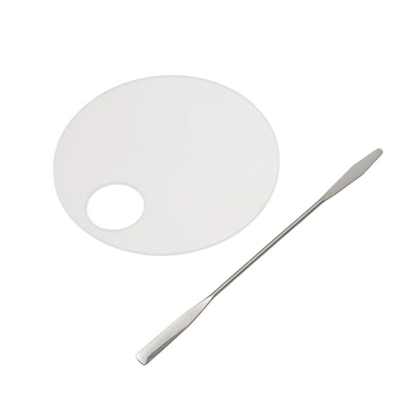 1 Set Paleta de Arte de Uñas Redonda Portátil Clara de Tonos Plateados