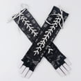 thumbnail image 4 of Riforla Fingerless Witch Long Elbow Arm Warmer with Lace Sleeves for Party Halloween Light Gray, 4 of 6