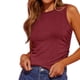 thumbnail image 1 of Camisetas sin mangas para mujer, verano, sin mangas, cuello alto, punto acanalado, ajustadas, 1 of 8