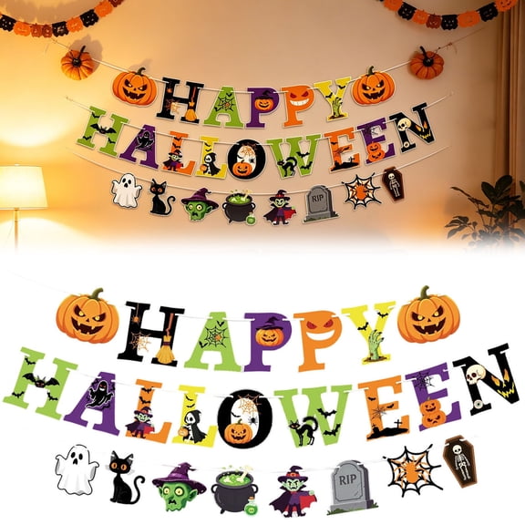 Ailezt Halloween Decor Transform Your Halloween Party With Festive Pumpkin Banner â Themed