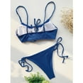 thumbnail image 7 of Bikini Top for Women Bathing Suit Criss Cross Self Tie Spaghetti Straps V Neck, 7 of 7