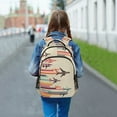 thumbnail image 6 of FORMRS Unisex Backpack Elementary School Travel Bookbag with Reflective Stripes, Flying Planes, 6 of 7