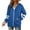 Blue, variant on Baqcunre Women's Sweaters Women's New Seasonal Versatile Solid Color Cardigan Hooded Zipper Sweater Hoodies For Women Fall Outfits Women Trendy Red XL