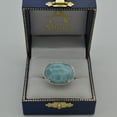 thumbnail image 5 of Oval Cabochon Cut Larimar Gemstone Cocktail Ring in Sterling Silver, 5 of 6