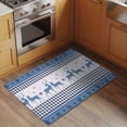 thumbnail image 2 of 2x3 Ft Entryway Area Rug, Blue Christmas Kitchen Rug Runner Washable Floor Mat, Xmas Elk Snowflake Blue Plaid Non Slip Indoor Door Mat Throw Carpet for Bathroom Living Room Bedroom, 2 of 8