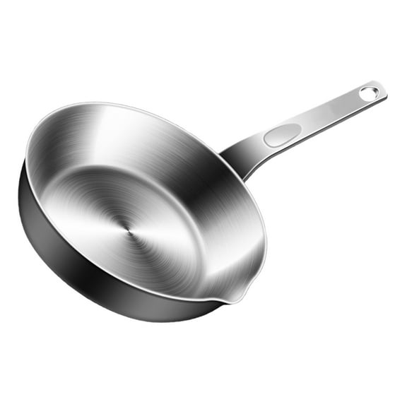 SEWCHICS 8.5 Inch Mini Pan Stainless Steel Skillet with Pour Spout for Kitchen, Camping, Travel, Non-Stick Cookware